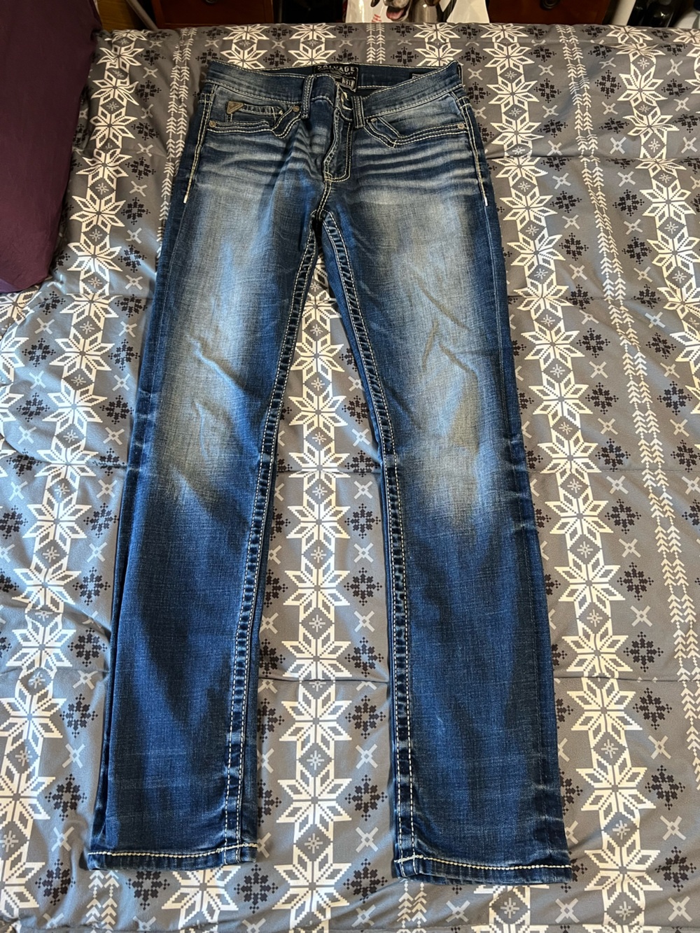Salvage Men’s Faded Blue Skinny Jeans